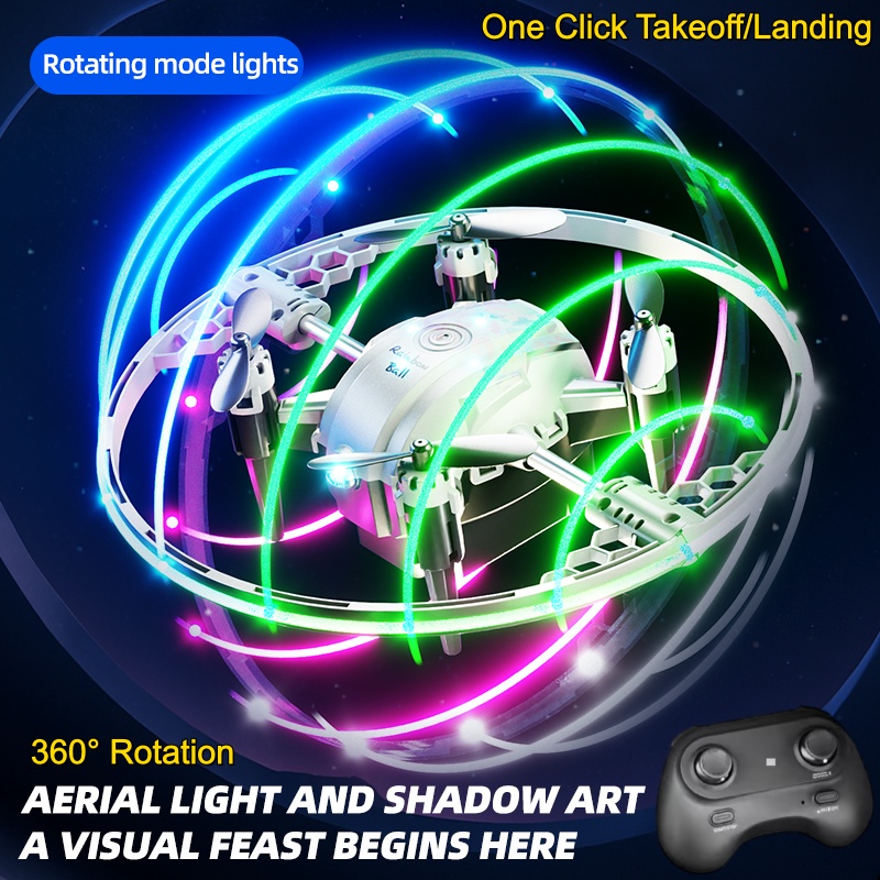 Rc Helicopter Gas - 360 ° โดรนบังคับวิทยุแบบควอดคอปเตอร์ หมุนได้ แสดงท่าผาดโผน กลับอัตโนมัติอัจฉริยะ
