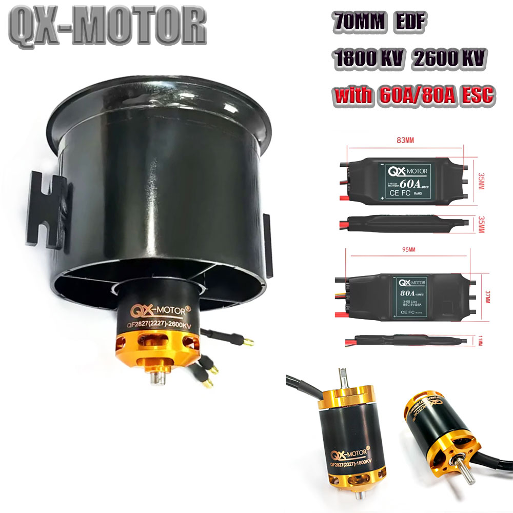 Rc Helicopter Blade - QX-MOTOR พัดลมแบบมีท่อลมขนาด 70 มม. 12 ใบพัด